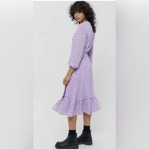 Veda Women's x UO Lavender Eye Printed Midi Dress Purple Black Size S